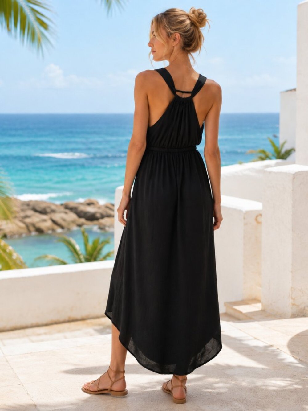 NWT L*Space Black Luxury Resort Cover Up Dress M Beach Boho Honeymoon Pool Dinne - Picture 3 of 9